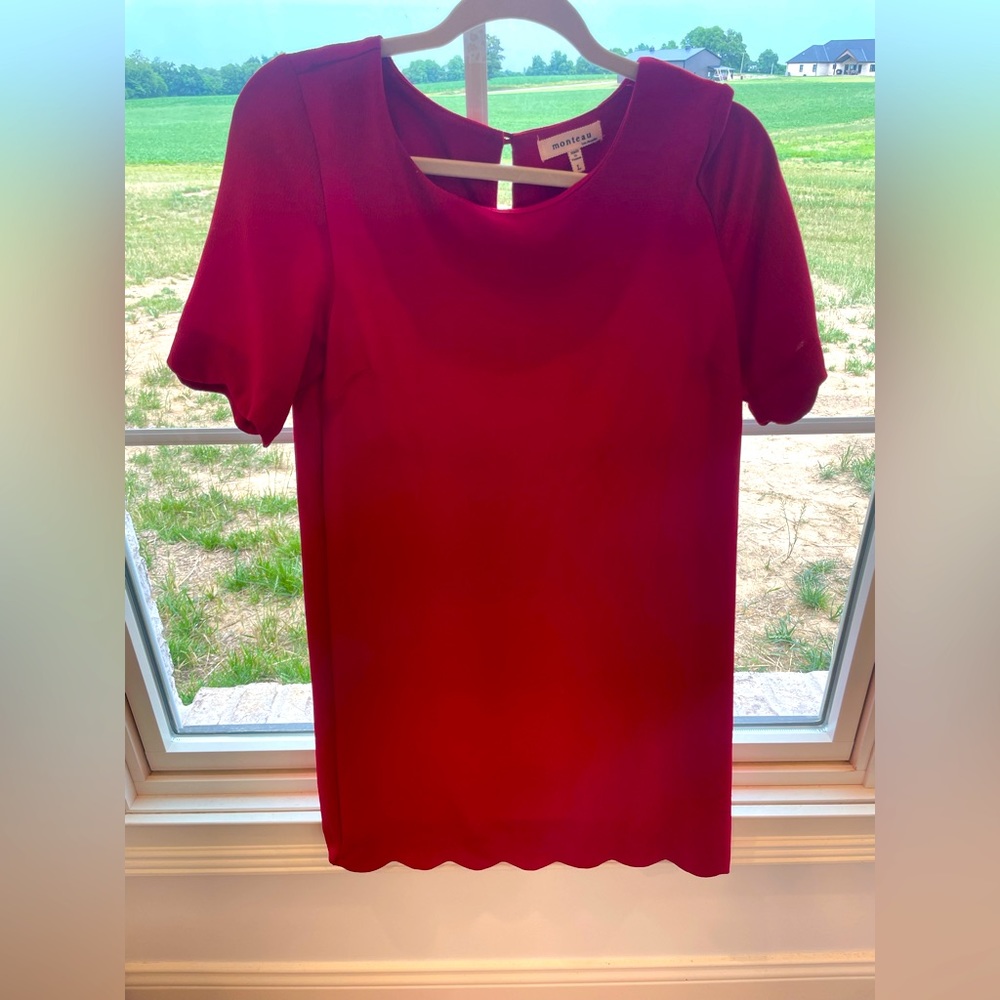 Red monteau dress size large